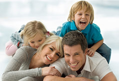 happy young family