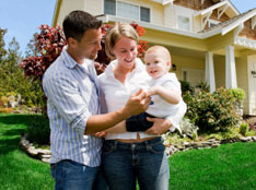 Young family in new home after getting a limited guarantee home loan